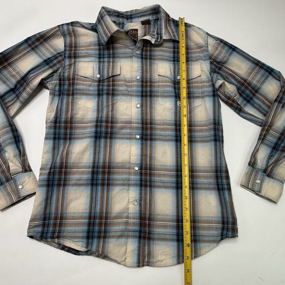 Roper Western Long Sleeve Pearl Snap Button Down Shirt SZ Youth XL (16-18) Brown - Picture 3 of 8